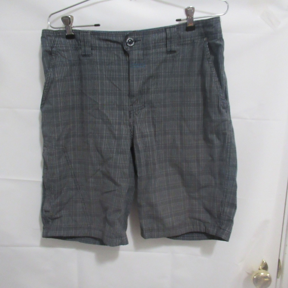 Columbia Plaid Shorts Mens 32 Grey Excellent Omni-Shade Sun Protection